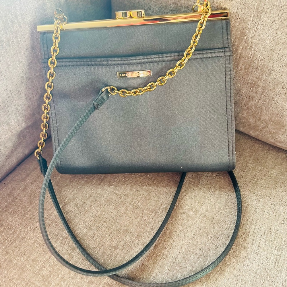 Liz Claiborne Kiss Lock Clasp. Classic. SatinPurse. Handbag. Shoulder/ Clutch.